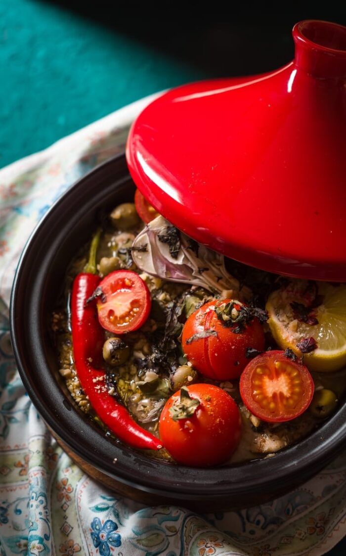 red-tazhin-with-vegetables-on-a-turquoise-table-PAJ349N red-tazhin-with-vegetables-on-a-turquoise-table-PAJ349N